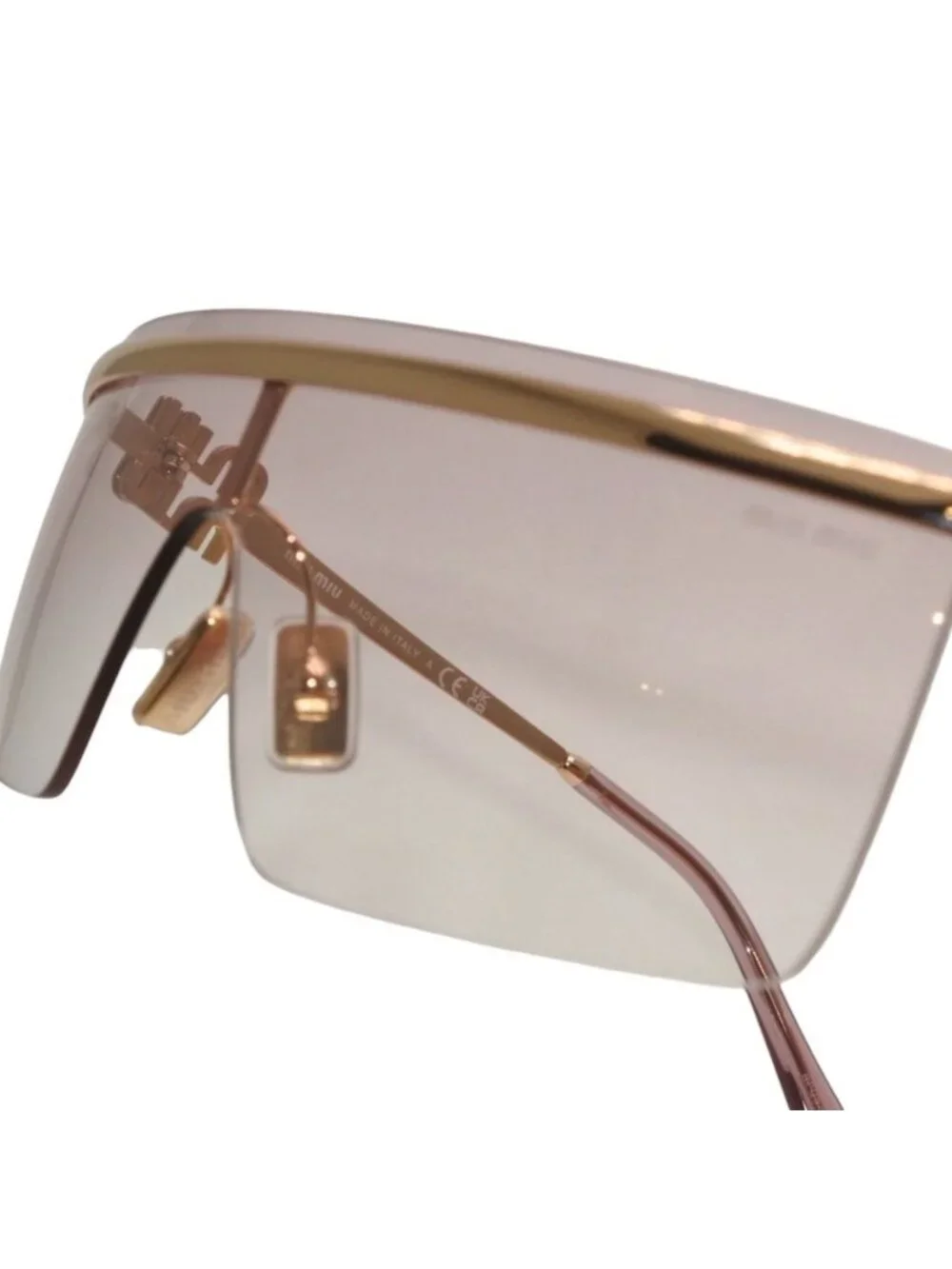 Miu Miu Sunglasses 75 0 125 Pink Gold Acetate Alloy Eyewear